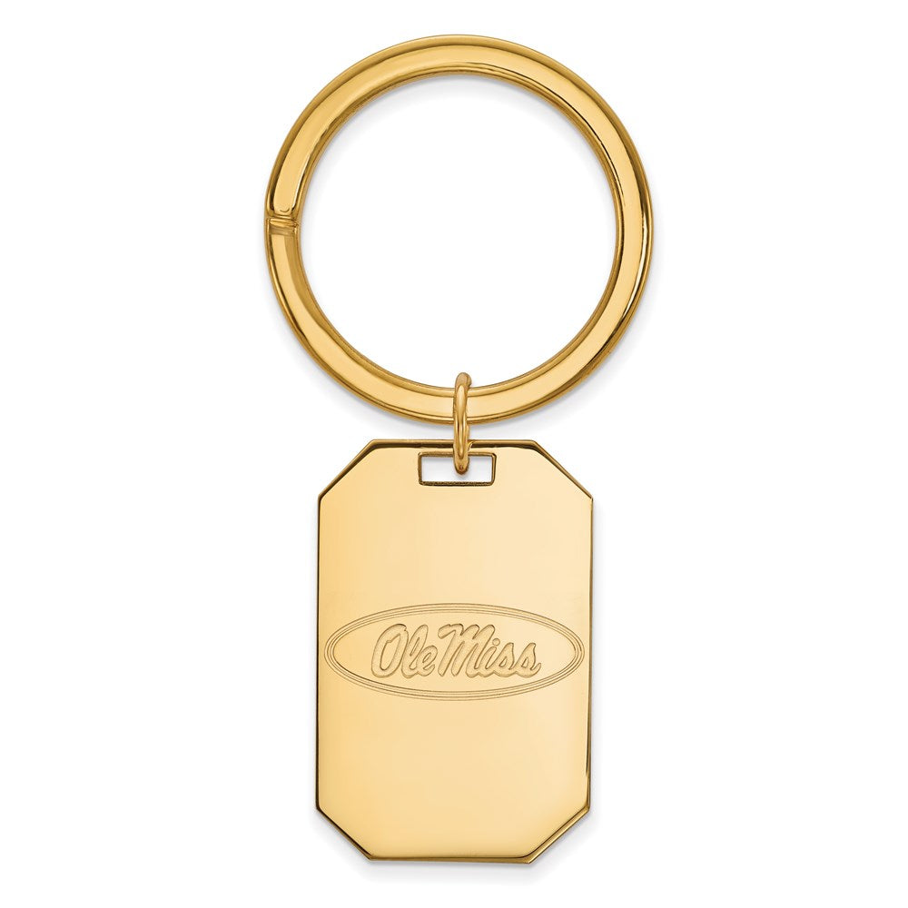 Sterling Silver Gold-plated LogoArt University of Mississippi Ole Miss Key Ring