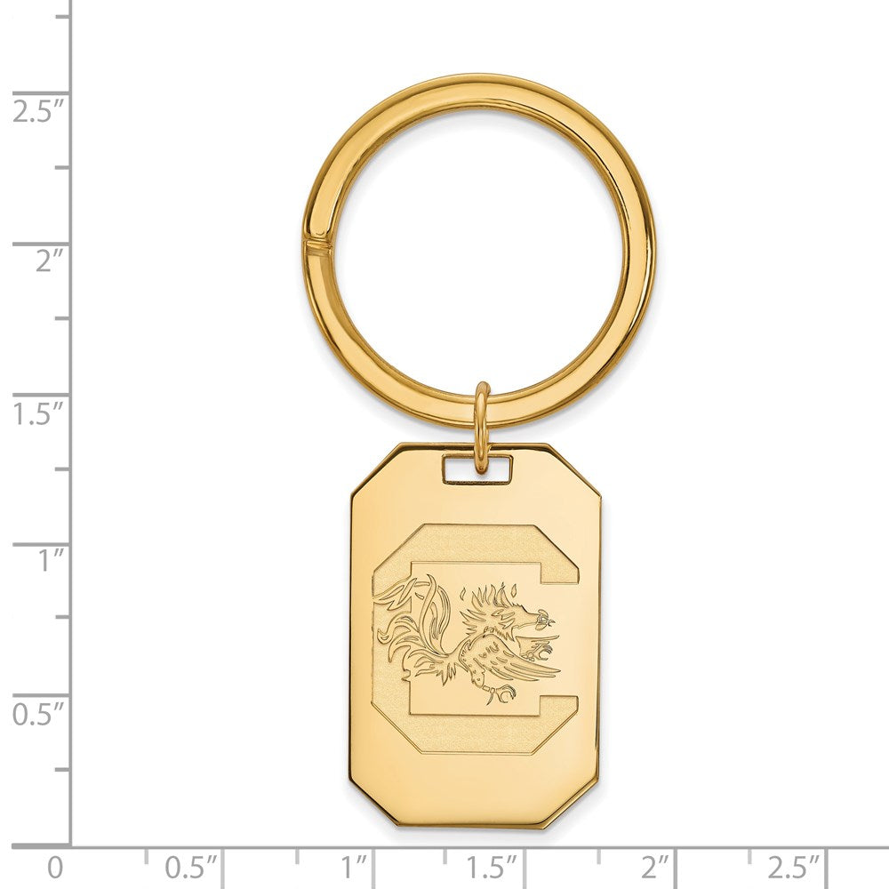 Sterling Silver Gold-plated LogoArt University of South Carolina Key Ring