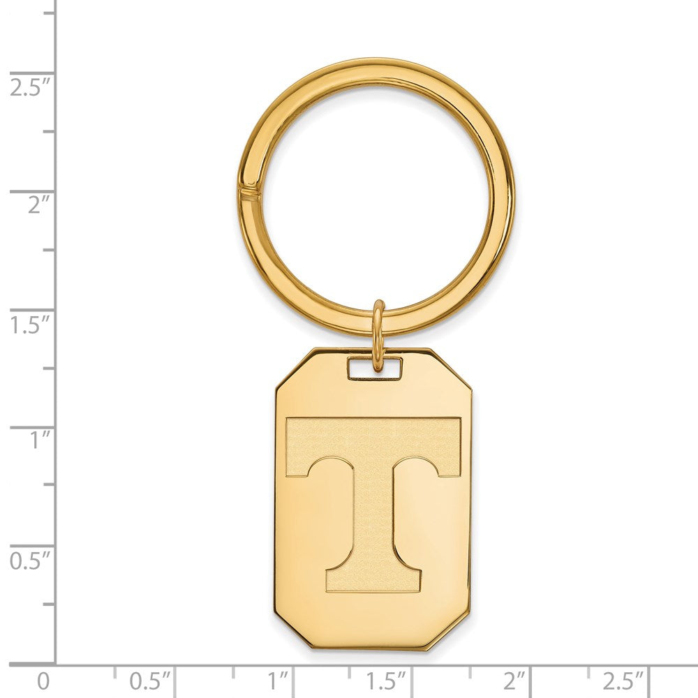 Sterling Silver Gold-plated LogoArt University of Tennessee Letter T Key Ring