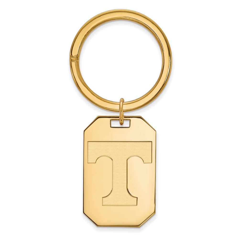 Sterling Silver Gold-plated LogoArt University of Tennessee Letter T Key Ring