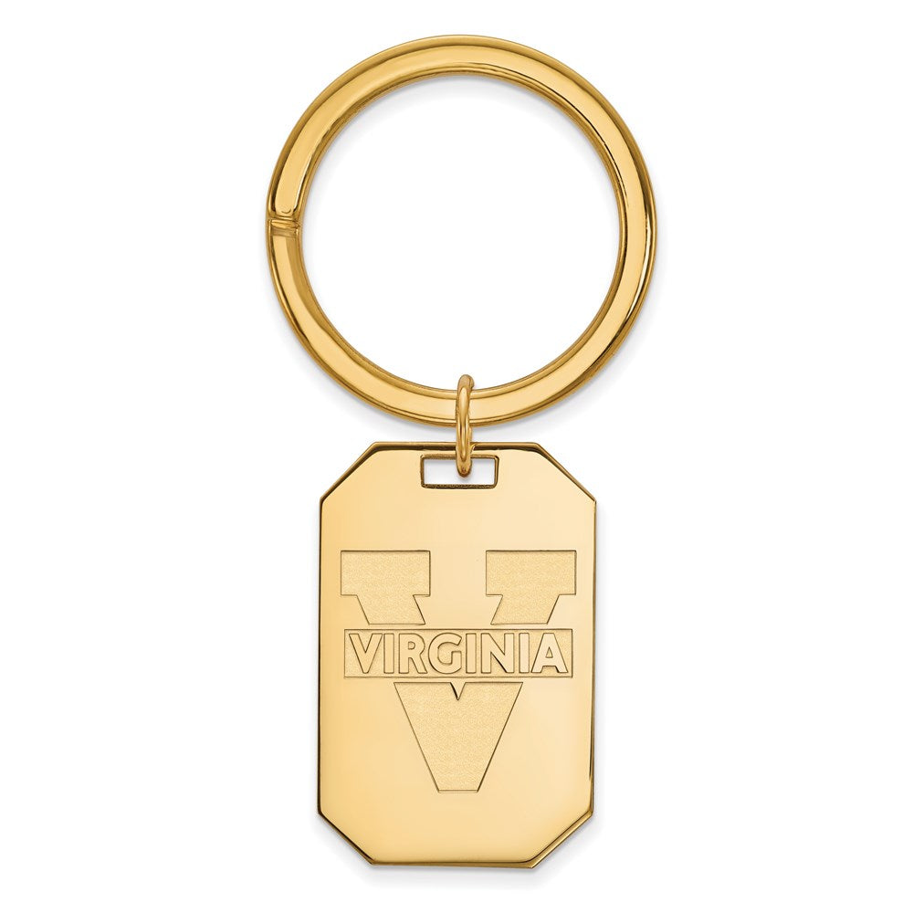 Sterling Silver Gold-plated LogoArt University of Virginia Key Ring