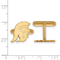 Sterling Silver Gold-plated University of Southern California Trojan Cuff Links