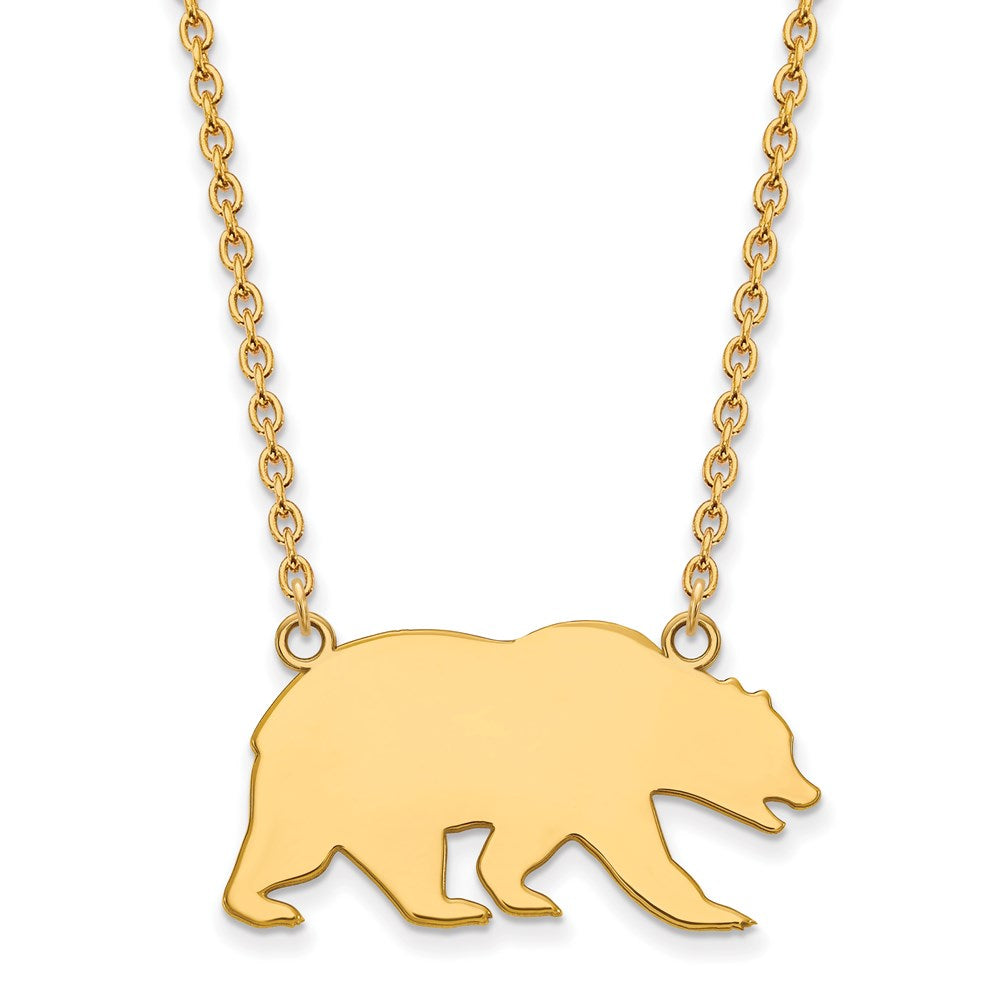 14k Gold LogoArt University of California Berkeley Bear Large Pendant 18 inch Necklace