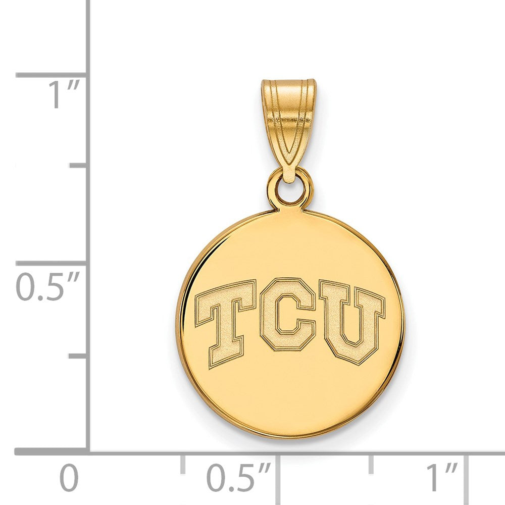 14ky  Texas Christian University Medium Disc Pendant