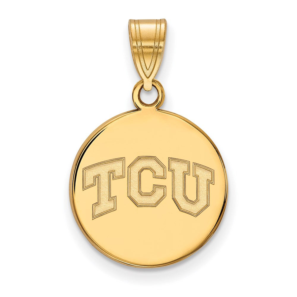 14ky  Texas Christian University Medium Disc Pendant