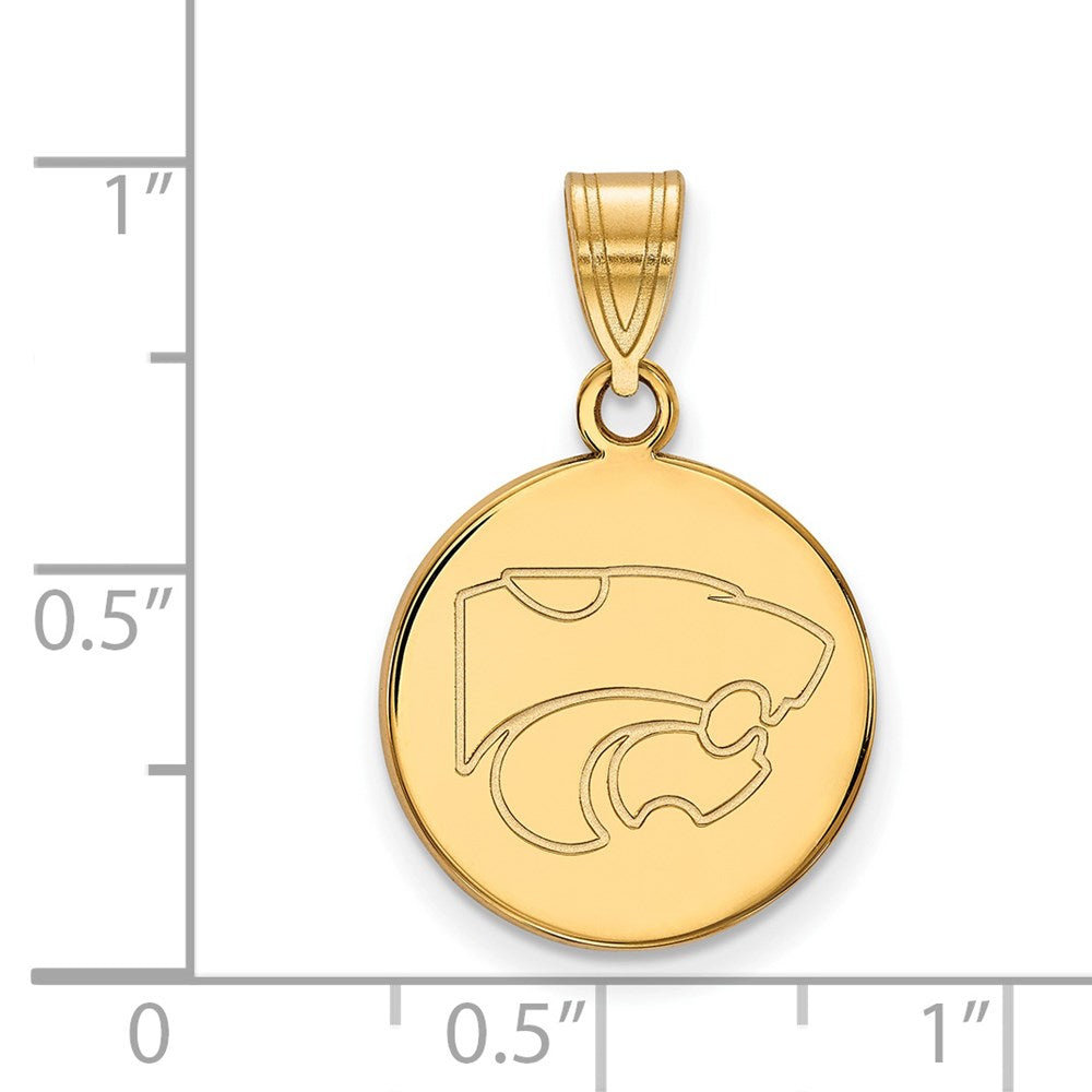 14ky  Kansas State University Medium Disc Pendant