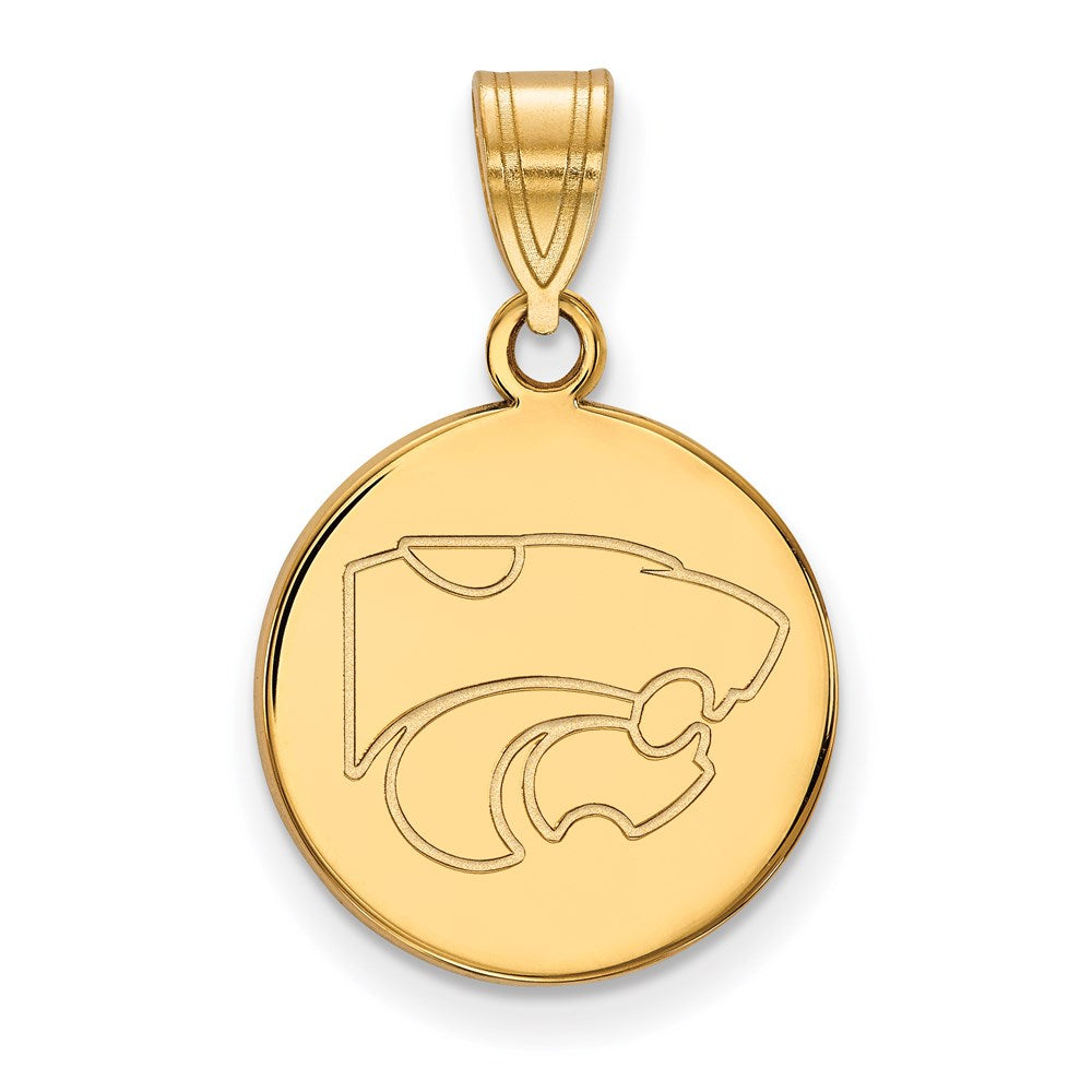 14ky  Kansas State University Medium Disc Pendant