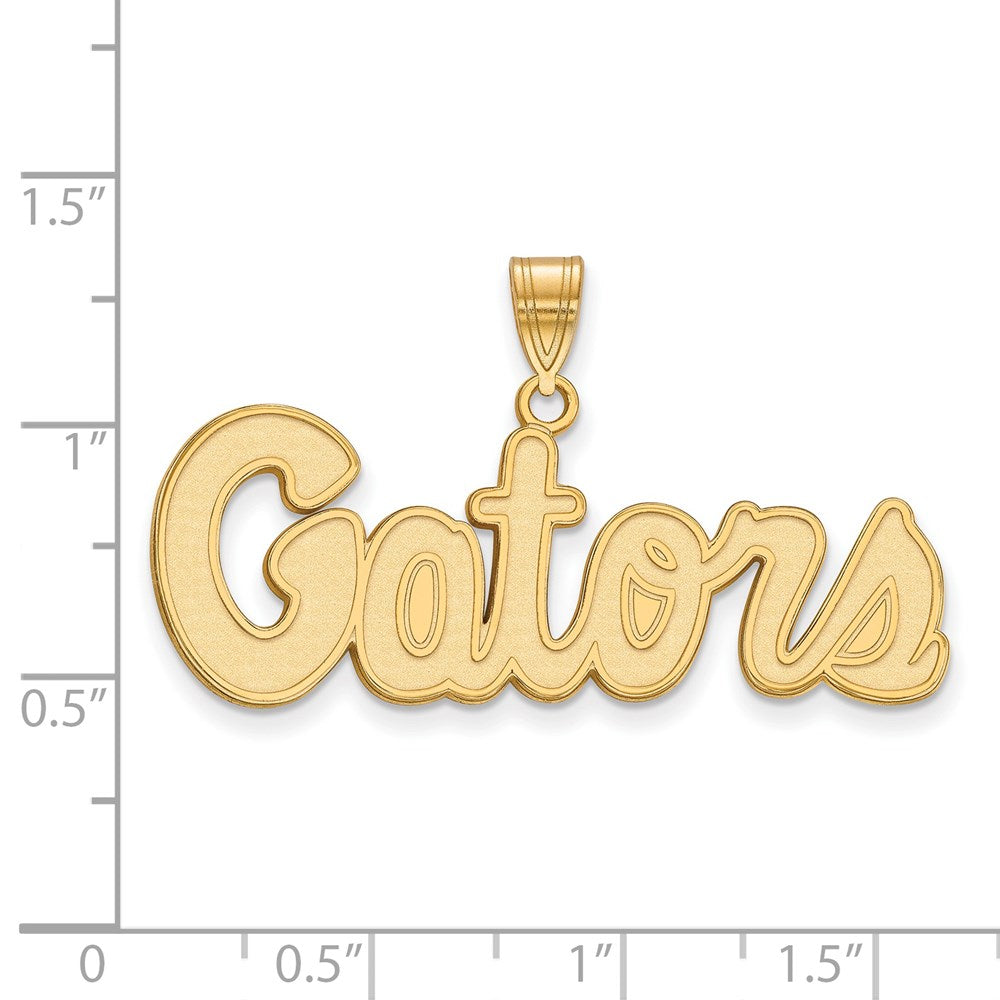 14k Gold  University of Florida Gators Script Medium Pendant