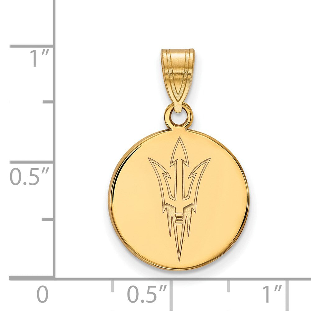 14k Gold  Arizona State University Medium Disc Pendant