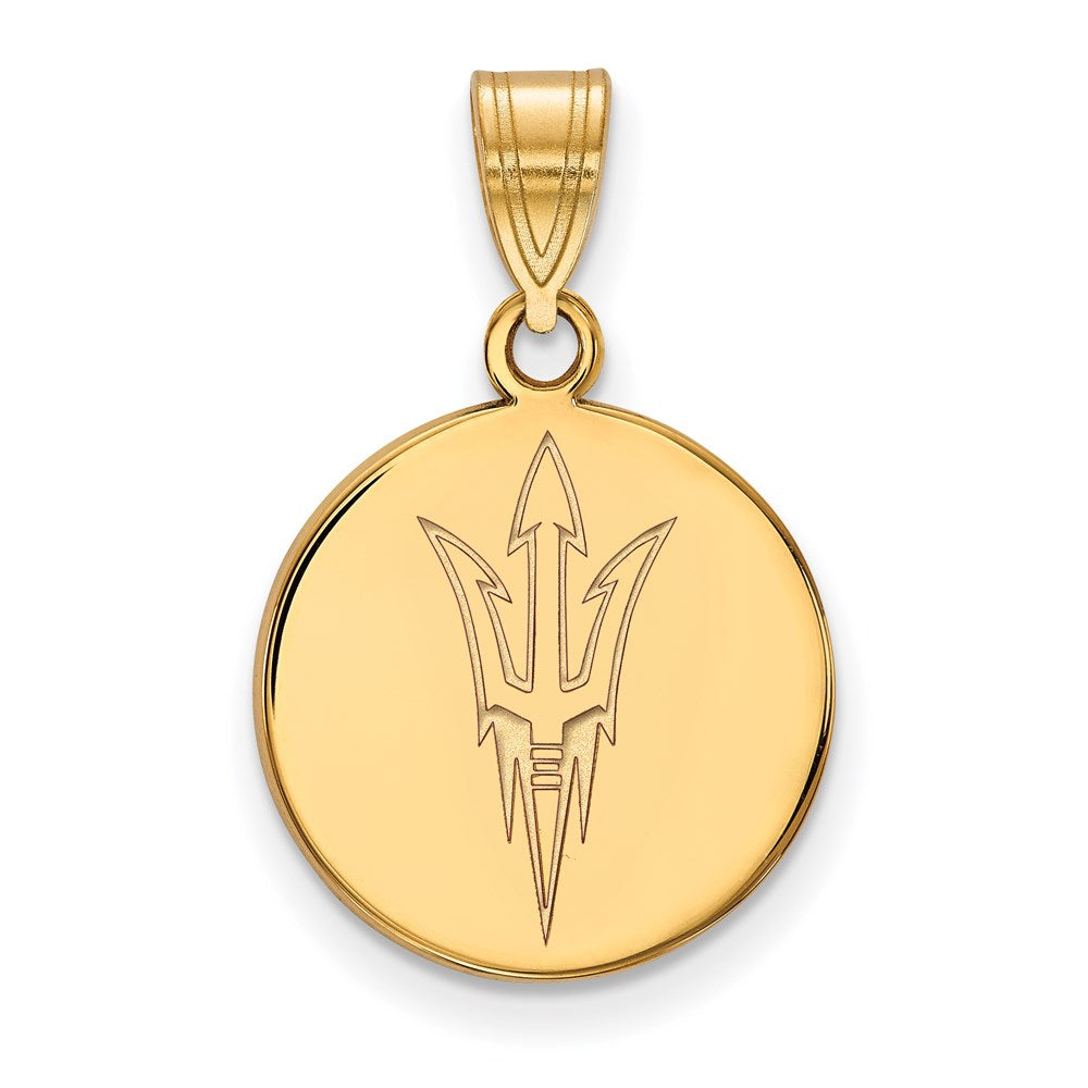 14k Gold  Arizona State University Medium Disc Pendant