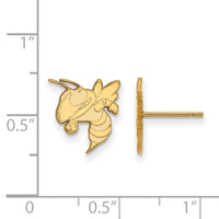 14k Gold  Georgia Tech Yellow Jacket Small Post Earrings