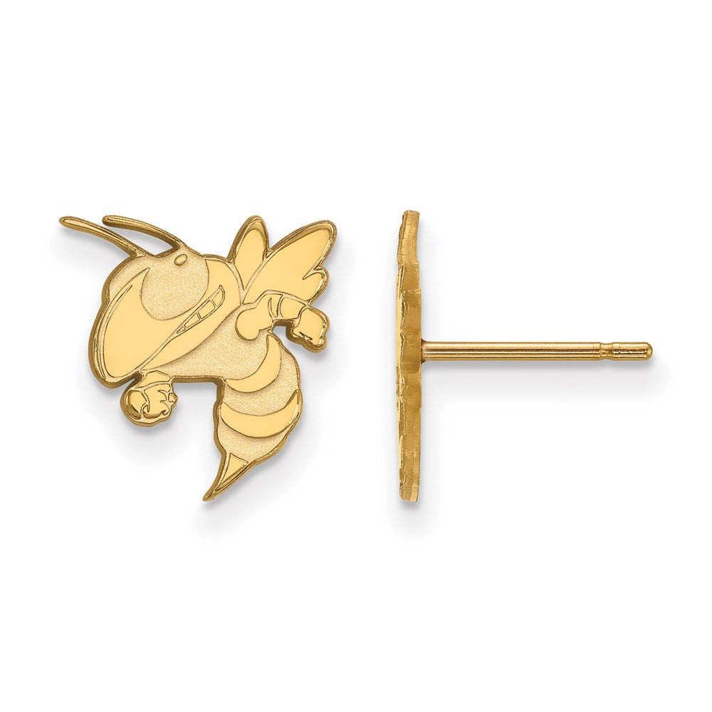 14k Gold  Georgia Tech Yellow Jacket Small Post Earrings