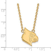 14k Gold LogoArt University of Louisville Cardinal Large Pendant 18 inch Necklace