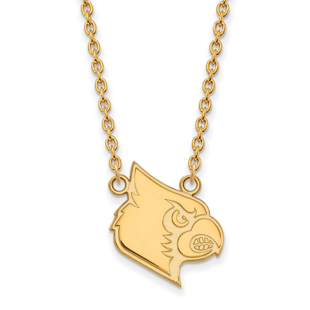 14k Gold LogoArt University of Louisville Cardinal Large Pendant 18 inch Necklace