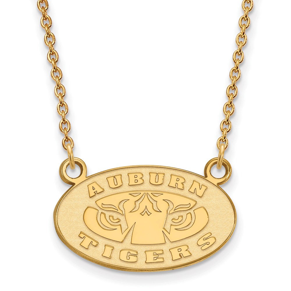 14k Gold LogoArt Auburn Tigers Small Pendant 18 inch Necklace