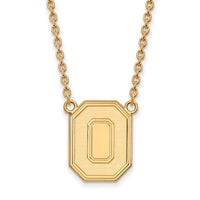 14k Gold LogoArt The Ohio State University Letter O Large Pendant 18 inch Necklace