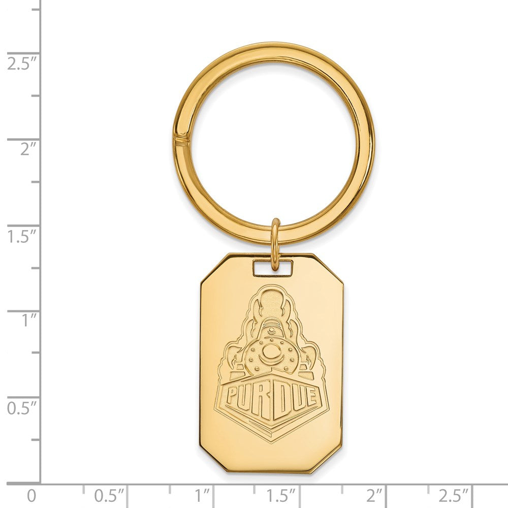 Sterling Silver Gold-plated LogoArt Purdue University Boilermakers Train Logo Key Ring