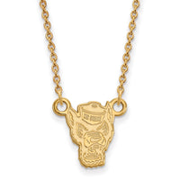 14k Gold LogoArt North Carolina State University Wolf Small Pendant 18 inch Necklace