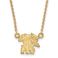14k Gold LogoArt University of Kentucky U-K Wildcat Small Pendant 18 inch Necklace