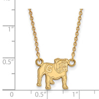14k Gold LogoArt University of Georgia Bulldog Small Pendant 18 inch Necklace