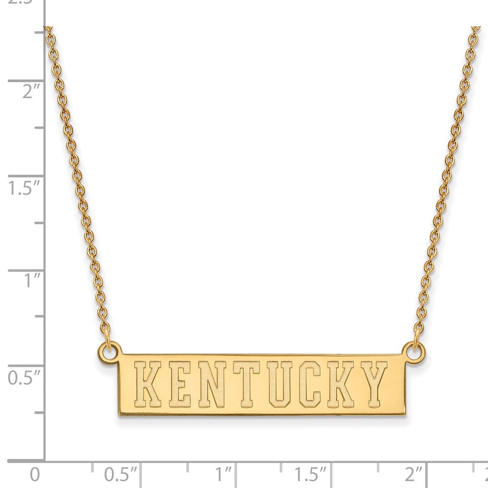14k Gold LogoArt University of Kentucky Small Bar Pendant 18 inch Necklace