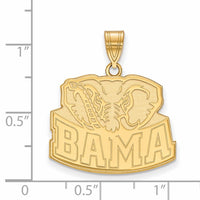 14k Gold LogoArt University of Alabama Elephant Large Pendant