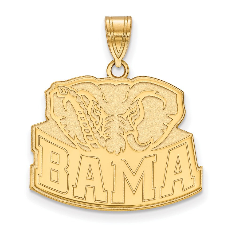 14k Gold LogoArt University of Alabama Elephant Large Pendant