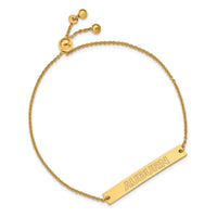 Sterling Silver Gold-plated LogoArt Auburn University Small Bar Adjustable 9 inch Bracelet