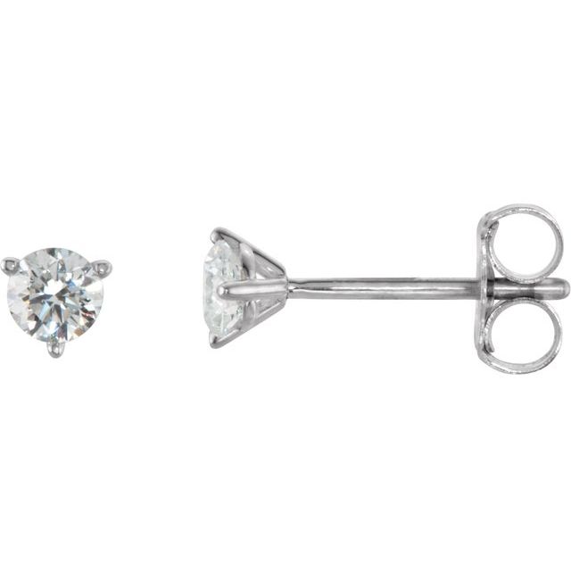 14K White 1/4 CTW Diamond Stud Earrings 1