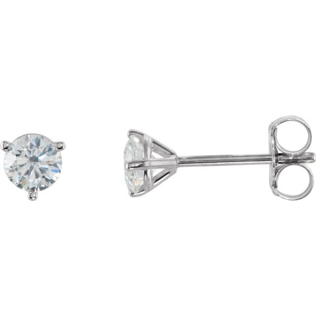 14K White 1/2 CTW Diamond Stud Earrings 1