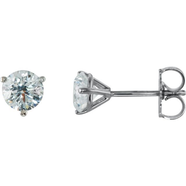 14K White 1 CTW Diamond Stud Earrings 1