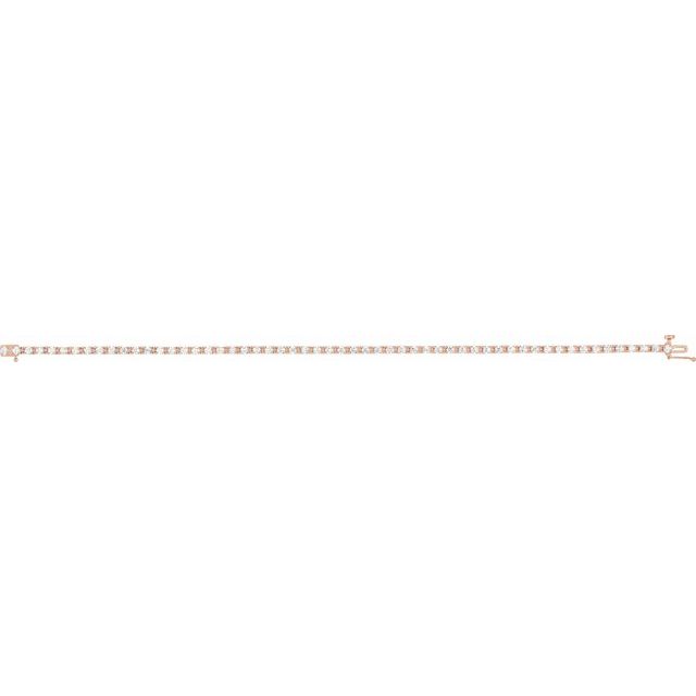 14K Rose 2 1/4 CTW Diamond Line 7 1/4" Bracelet 2
