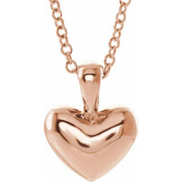 14K Rose Youth Heart 15" Necklace 1
