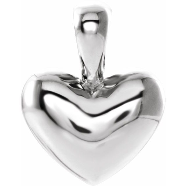Sterling Silver 10.6x8.3 mm Youth Heart Pendant 1