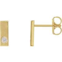 14K Yellow .06 CTW Diamond Bar Earrings 1