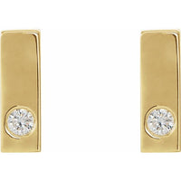 14K Yellow .06 CTW Diamond Bar Earrings 2