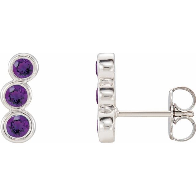 Sterling Silver Amethyst Ear Climbers 1