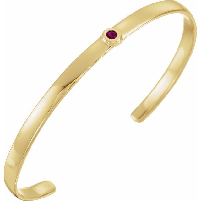 14K Yellow Ruby Cuff 6" Bracelet 1