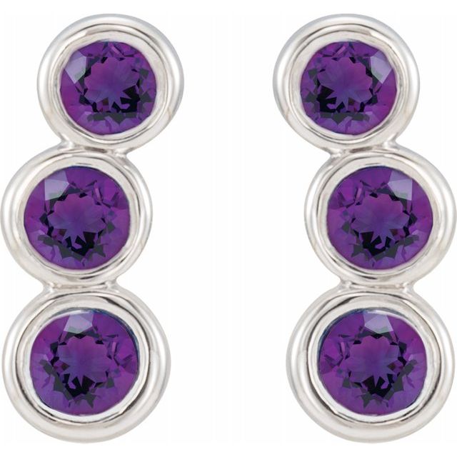 Sterling Silver Amethyst Ear Climbers 2