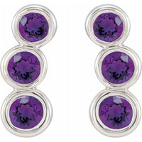 Sterling Silver Amethyst Ear Climbers 2