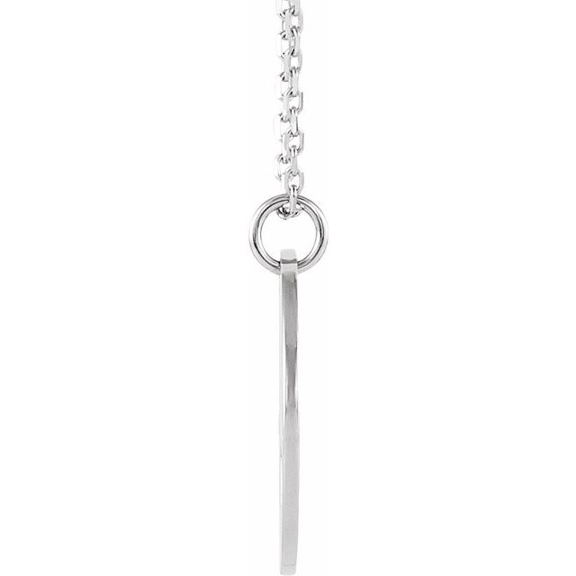 14K White Pierced Heart Engravable Disc 16-18" Necklace 3