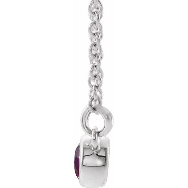 Sterling Silver Amethyst & .02 CTW Diamond 18" Necklace 2