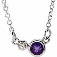 Sterling Silver Amethyst & .02 CTW Diamond 18" Necklace 1