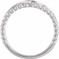 Sterling Silver Negative Space Beaded V Ring 2
