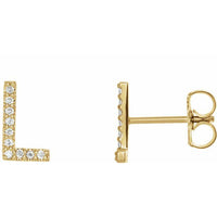 14K Yellow .04 CTW Diamond Single Initial L Earring 1