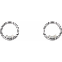 14K White 1/6 CTW Diamond Circle Earrings 2