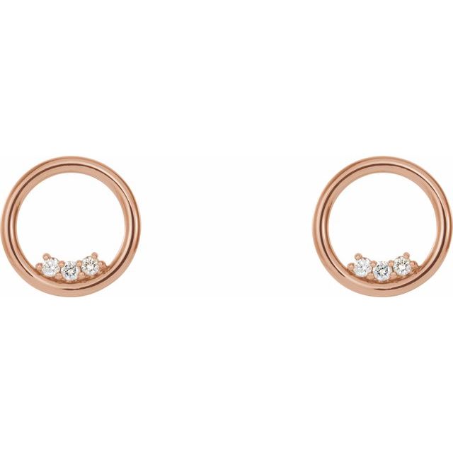 14K Rose 1/6 CTW Diamond Circle Earrings 2