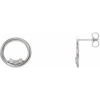 14K White 1/6 CTW Diamond Circle Earrings 1