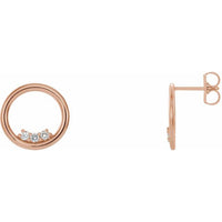 14K Rose 1/6 CTW Diamond Circle Earrings 1