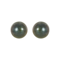 14K White Gold 4 mm Cultured Black Akoya Pearl Earrings